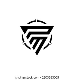 pm modern abstract logo suitable for company logo