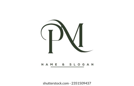 PM,  MP  Abstract  Letters  Logo  Monogram