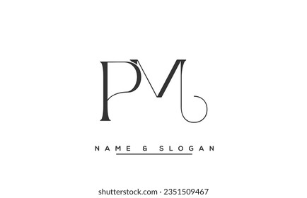 PM,  MP  Abstract  Letters  Logo  Monogram