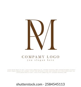 PM, MP, Abstract Letters Logo Monogram