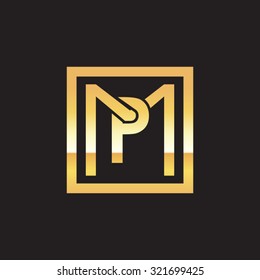 PM MP initial company, golden square frame