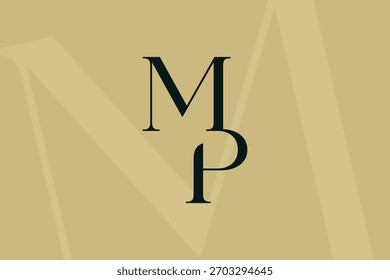 Symboldesign für PM- oder MP-Buchstaben-Logos Klassische Luxus Initialen Monogramm.