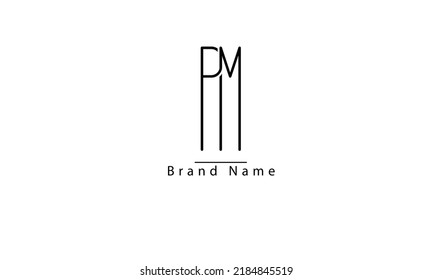 PM MP P M abstract vector logo monogram template