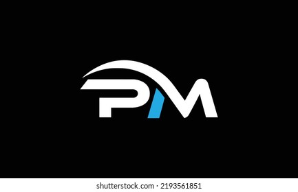 PM, MP, P, M abstract letters logo monogram