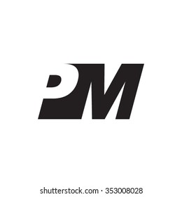 PM negative space letter logo