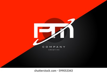 pm p l  red black white technology swoosh alphabet company letter logo design vector icon template 