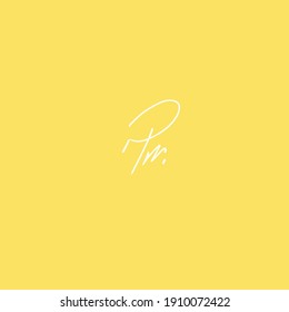 Pm Pm signature logo handwriting initial 