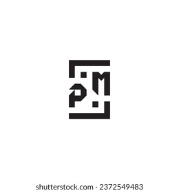 PM square concept retro logo in high quality professional design that will print well across any print media