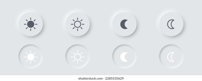 AM and PM symbol button, neumorphism style illustration