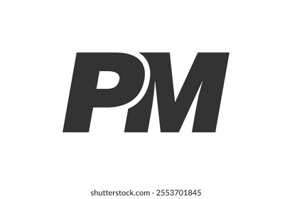 PM Techno Editable Font Logo For Corporate Branding. Bold, Futuristic Design With Unique Typographic Ideas. Minimal Custom Type And Dynamic Letter Variations For Promotion, Printing, And Book Titles