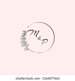 PM wedding logo letters in high quality professional design that will print well across any print media
