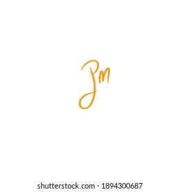 pm white background handwritten logo