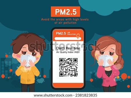 PM2.5 air pollution smartphone application for check real-time air quality. PM 2.5 dust check real-time.
