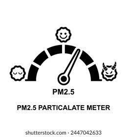 PM2.5 particulate matter icon. Air quality icon isolated on background vector illustration.