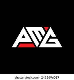 PMG Triangle Buchstaben Logo Design mit Dreieck Form. PMG Triangle Logo Design Monogramm. PMG Dreieck-Vektorlogo-Vorlage mit roter Farbe. PMG Dreieckslogo Einfaches, elegantes und luxuriöses Design.