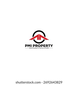 Logotipo de PMI Property en rojo y negro
