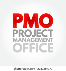 PMO Project Management Office - department that defines, maintains and ensures project management standards across an organization, acronym text concept background