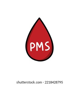 icono de doodle pms, ilustración vectorial