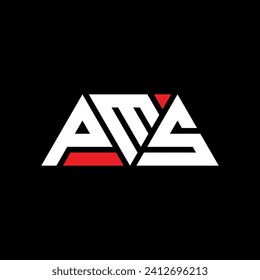 Diseño del logotipo de la letra triangular de PMS con forma triangular. Monograma de diseño del logotipo del triángulo PMS. Plantilla de logotipo vectorial de triángulo PMS con color rojo. Logo triangular del PMS Diseño sencillo, elegante y lujoso.