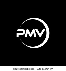 PMV letter logo design in illustration. Vector logo, calligraphy designs for logo, Poster, Invitation, etc.