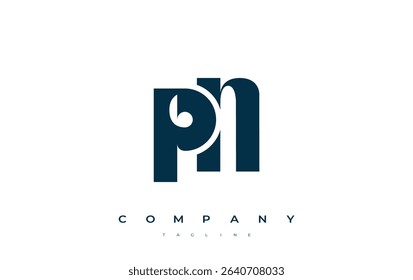 PN Abstract Geometric Logo Design. Modern and elegant logo design with simplistic typography elements, showcasing branding excellence.