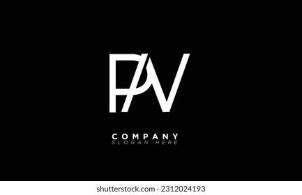 PN Alphabet letters Initials Monogram logo NP, P and N