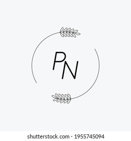 PN Beauty vector initial logo, handwriting logo of initial signature