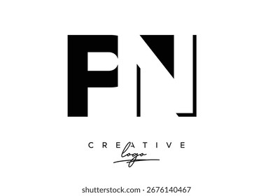 PN Creative Minimalist Negative Space Latter Logo with Modern Monogram for Branding and Business Lettermark Logo with Initial Letters Logo Design for Branding.