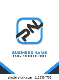 PN initial box letter logo template vector