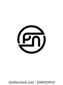 PN initial circle logo template vector