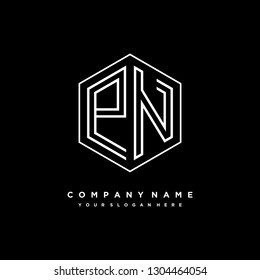 PN initial letter, modern logo design template vector
