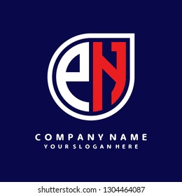 PN initial letter, modern logo design template vector