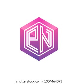 PN initial letter, modern logo design template vector