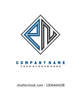 PN initial letter, modern logo design template vector