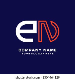 PN initial letter, modern logo design template vector