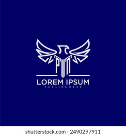 Monograma inicial PN para logotipo de empresa con Imagen de águila