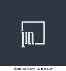 PN initial monogram logo with rectangle style dsign