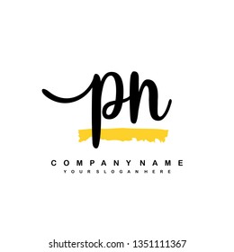PN initial signature logo. handwriting logo template vector,