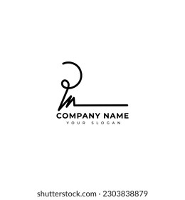 Pn Initial signature logo vector design
