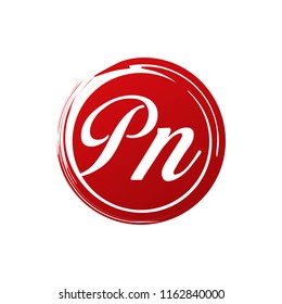 PN initial splash logo template vector