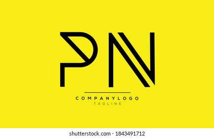 PN-Initialen für Monogramm-Buchstaben Textalphabet Logo-Design