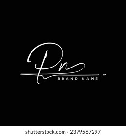 PN letter beauty handwriting vector logo. 
