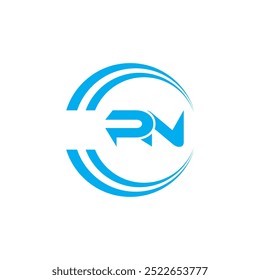 ILUSTRACIÓN VECTORIAL de Plantilla de diseño de logotipo inicial de letra PN