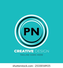 Diseño creativo del logotipo de la letra del PN. PN diseño único. Ilustración vectorial