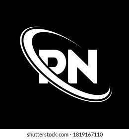 PN logo. P N design. White PN letter. PN/P N letter logo design. Initial letter PN linked circle uppercase monogram logo.	