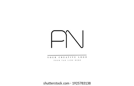 PN NP abstract vector logo monogram template