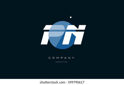 pn p n  blue circle dot big font alphabet company letter logo white design vector icon template 