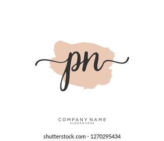 PN P N Initial handwriting logo vector 