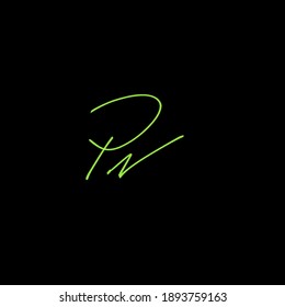 PN P N Escritura manual inicial moda creativa diseño elegante logo Firmar plantilla vectorial icono