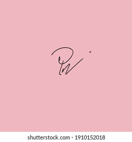 PN vector handwriting initial signature logo stylish elegant isolated 